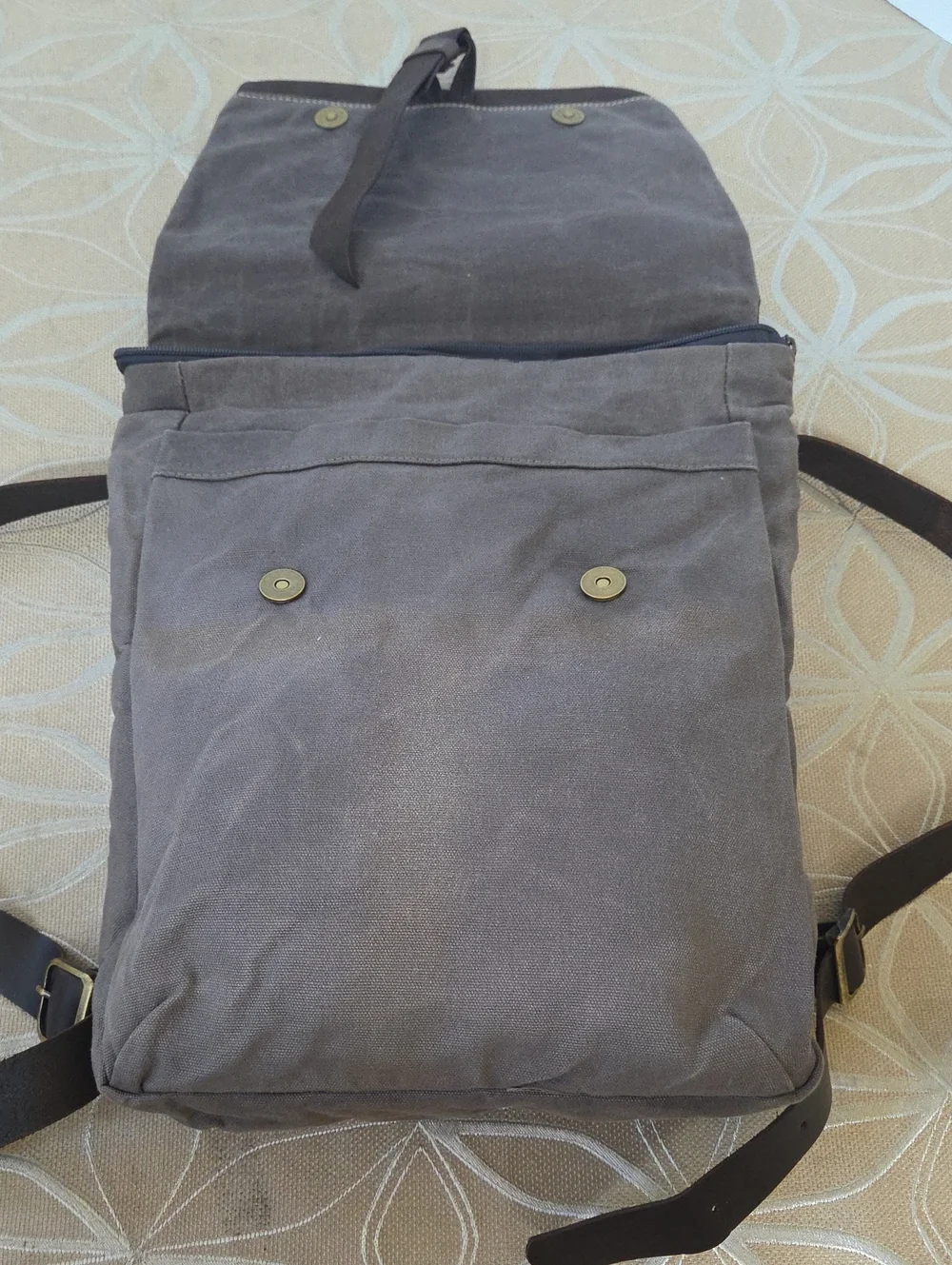 NWT, Ruth Kraus Waxed Canvas And Leather Backpack!